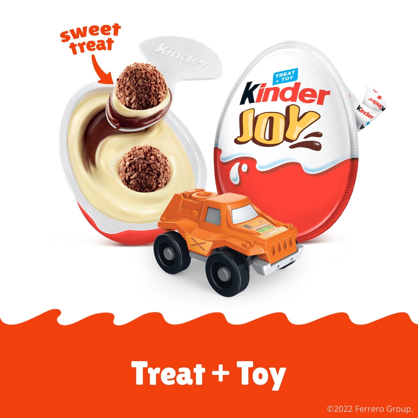 Kinder Joy Egg, Treat Plus Toy, Sweet Cream & Chocolatey Wafers, Valentines Day Gift, 1 Ct