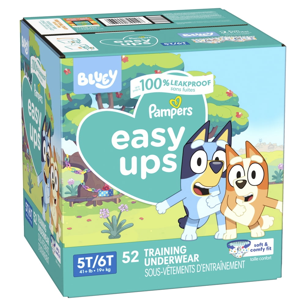 Pampers Easy Ups Bluey Training Pants Toddler Boys Size 5T/6T 52 Count (Select for More Options)