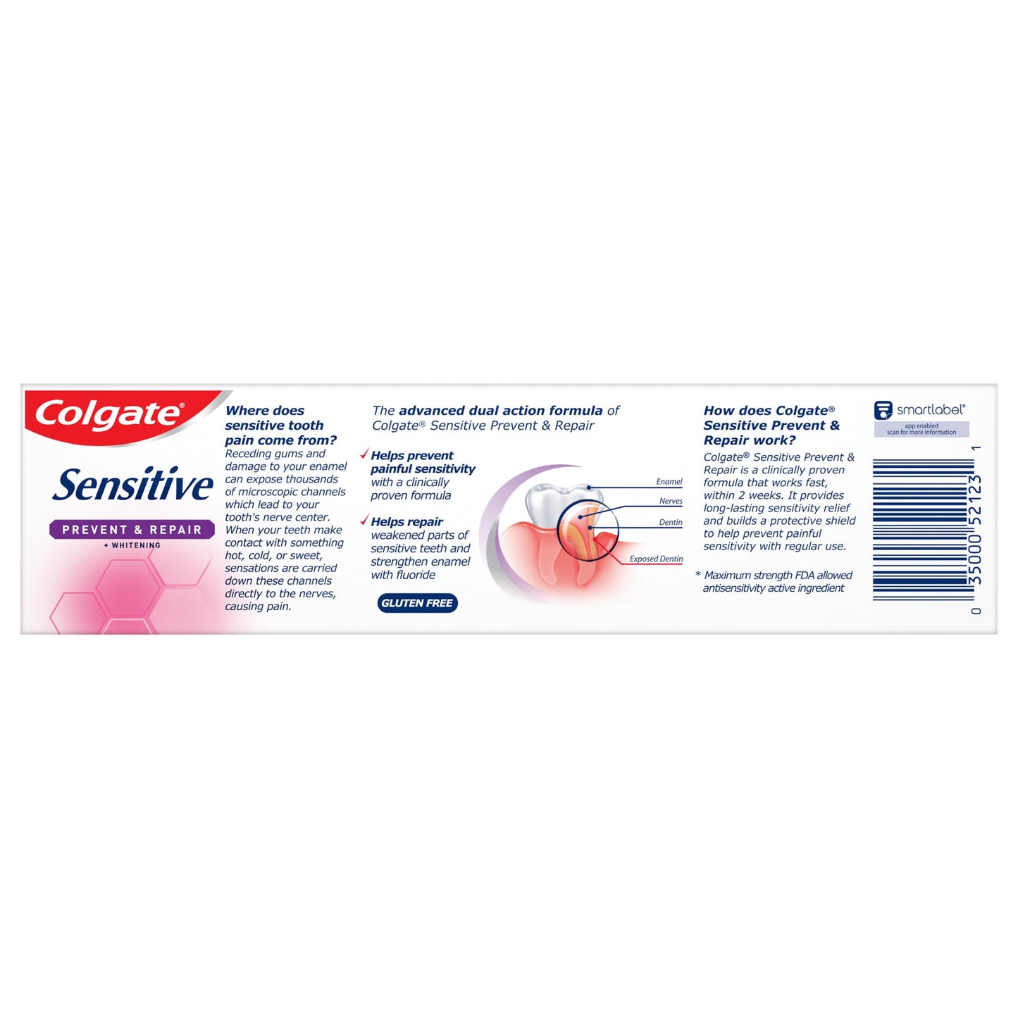 Colgate Sensitive Toothpaste Stain Removing Toothpaste, Gentle Mint