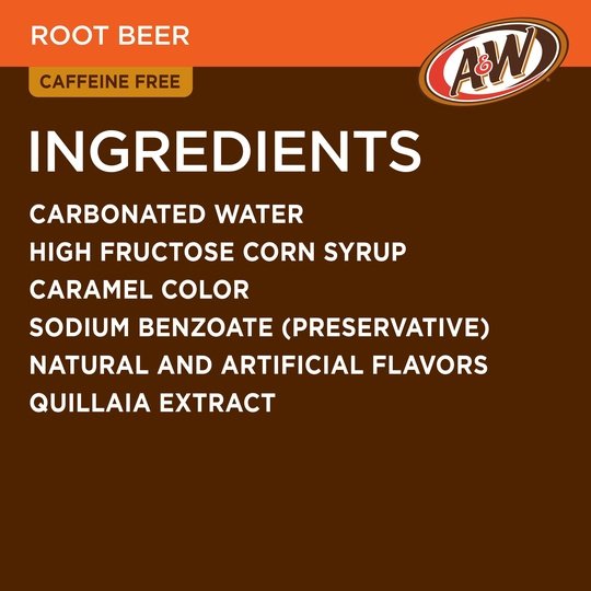 A&W Caffeine-Free, Low Sodium Root Beer Soda Pop, 2 Liter Bottles