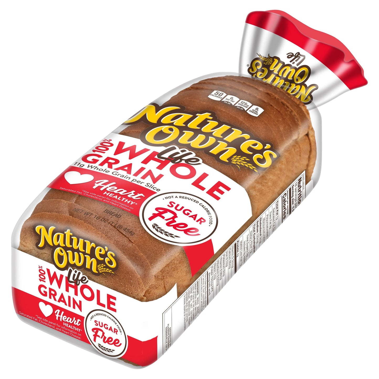 Nature's Own Life Sugar-Free 100% Whole Grain Bread Loaf, 16 oz