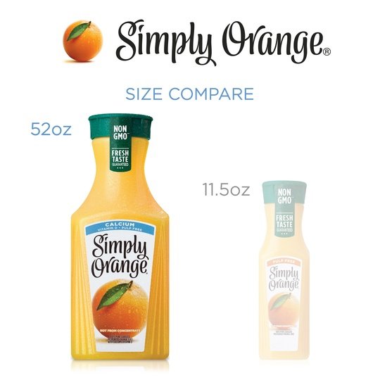 Simply Non GMO All Natural Orange Fruit Juice, 52 fl oz Bottle