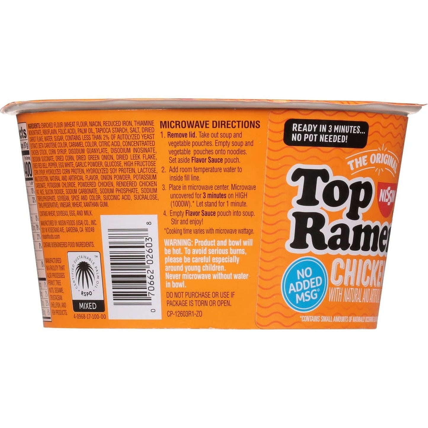 Nissin The Original Top Ramen Chicken Flavor Ramen Noodle Soup, 3.42 oz