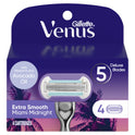 Gillette Venus Miami Midnight Extra Smooth Women's Razor Refills, 4 ct