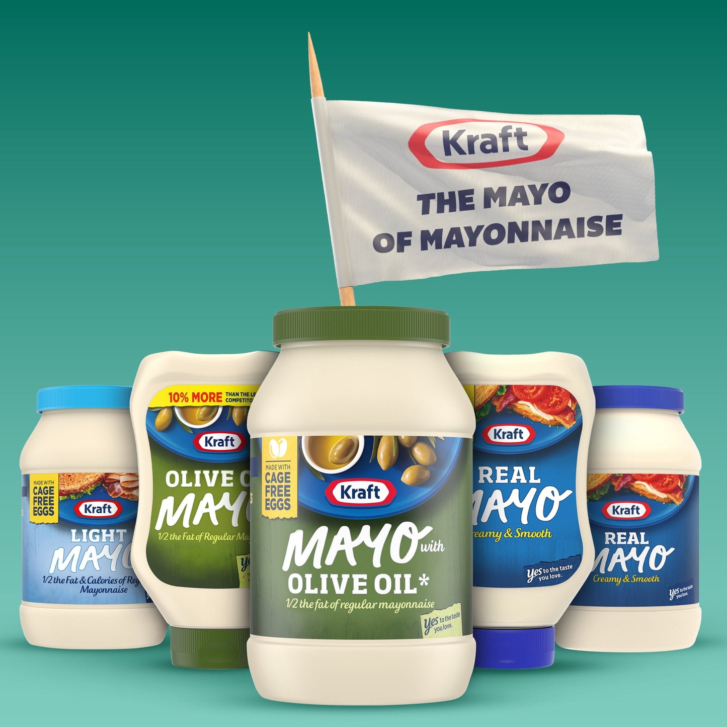 Kraft Mayo with Olive Oil Reduced Fat Mayonnaise, 30 fl oz Jar