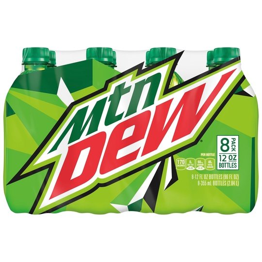 Mountain Dew Citrus Soda Pop, 12 fl oz, 8 Pack Bottles