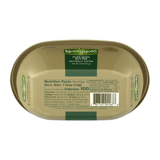 Kerrygold Naturally Softer Grass-Fed Pure Irish Butter, 8 oz Tub