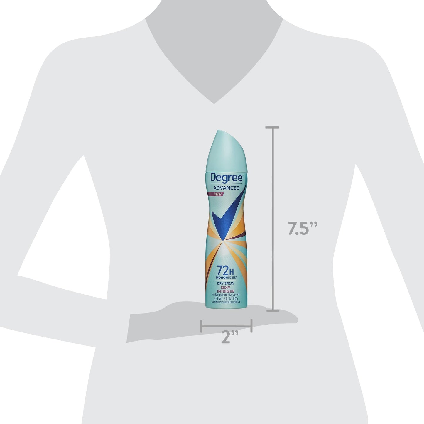 Degree Advanced Long Lasting Antiperspirant Deodorant Dry Spray Twin Pack, Sexy Intrigue, 3.8 oz