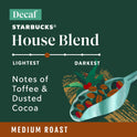 Starbucks Arabica Beans Decaf House Blend, Medium Roast, Ground Coffee, 12 oz