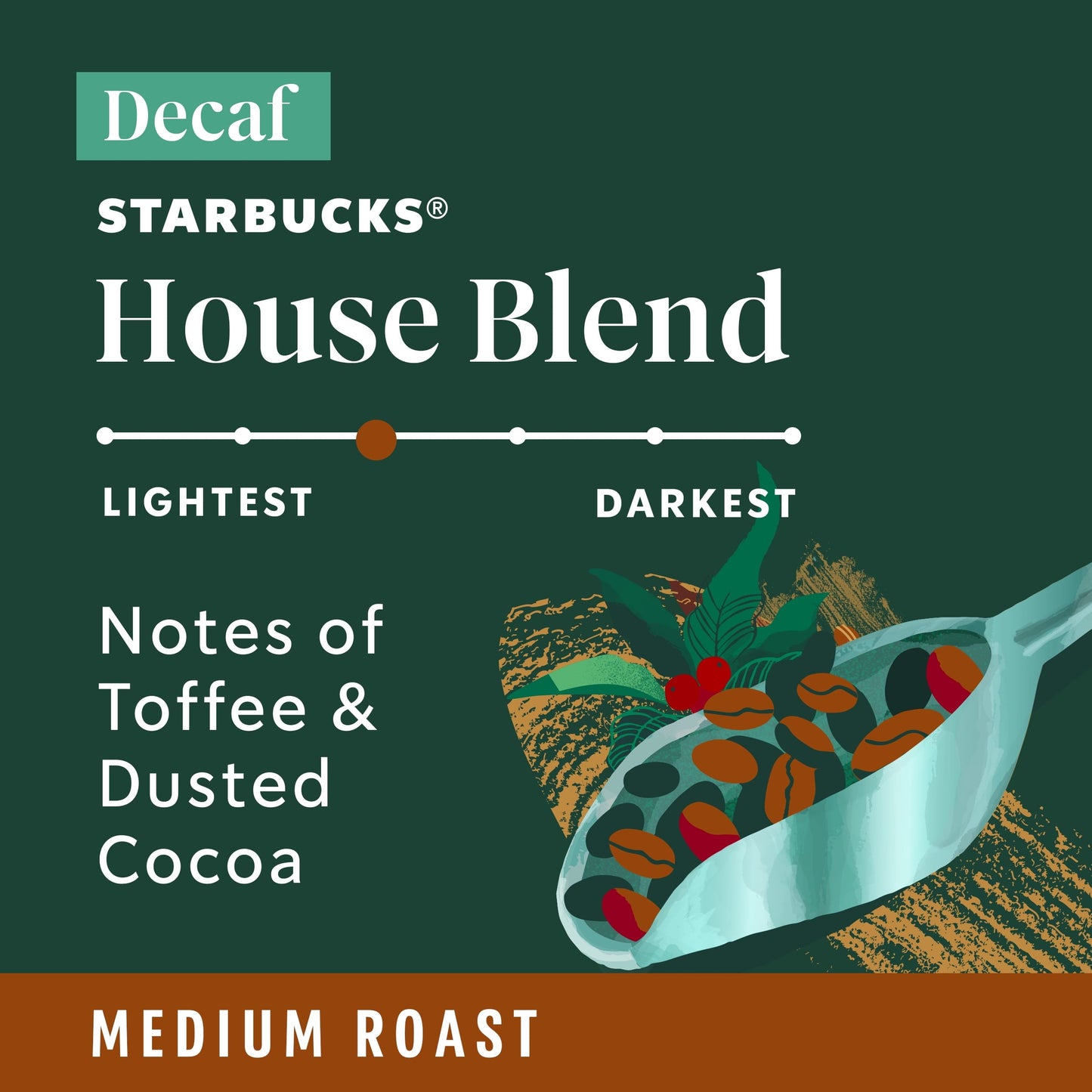 Starbucks Arabica Beans Decaf House Blend, Medium Roast, Ground Coffee, 12 oz