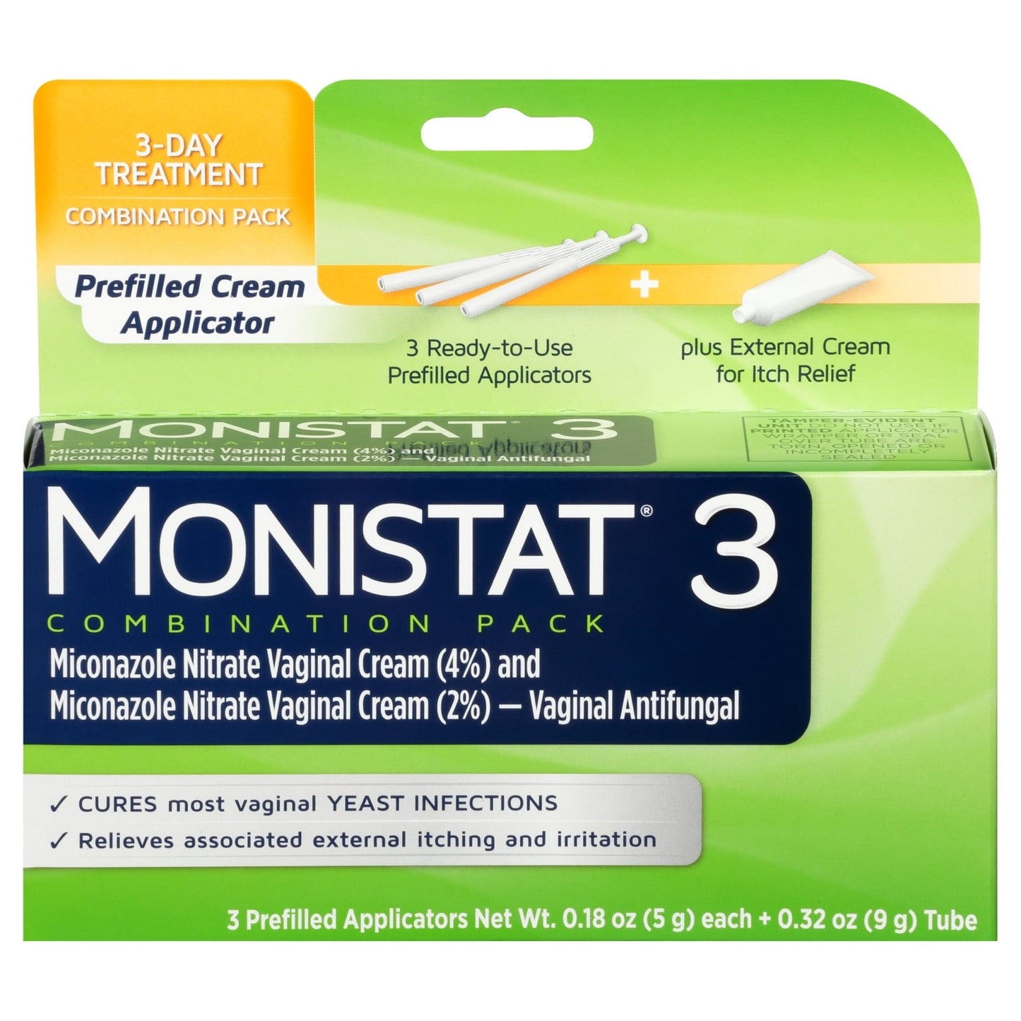 Monistat 3 Day Yeast Infection Treatment, 3 Miconazole Pre-Filled Cream Tubes & External Itch Cream