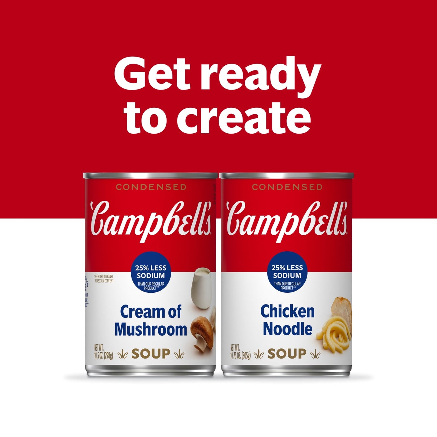 Campbell's Condensed 25% Less Sodium Chicken Noodle Soup, 10.75 Ounce Can