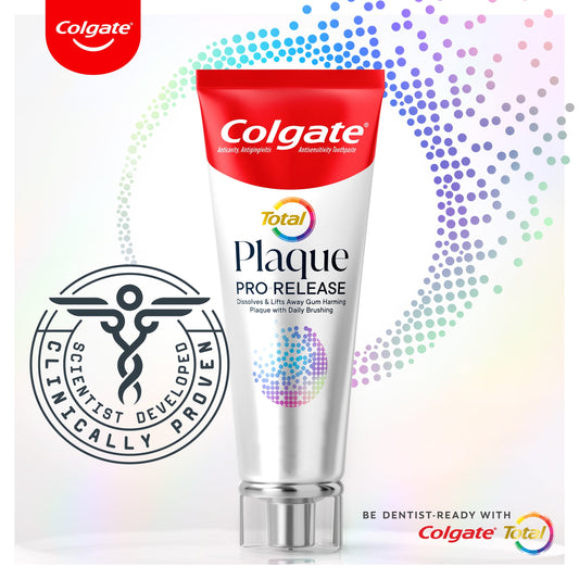 Colgate Total Plaque Pro Release Whitening Toothpaste, Mint, 3oz