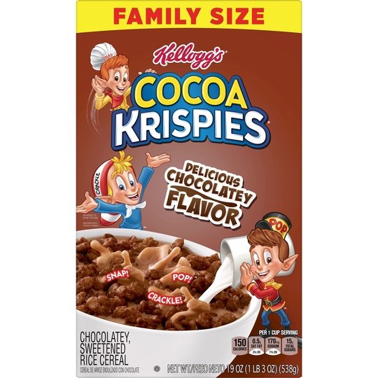 Kellogg's Cocoa Krispies Original Cold Breakfast Cereal, Family Size, 19 oz Box