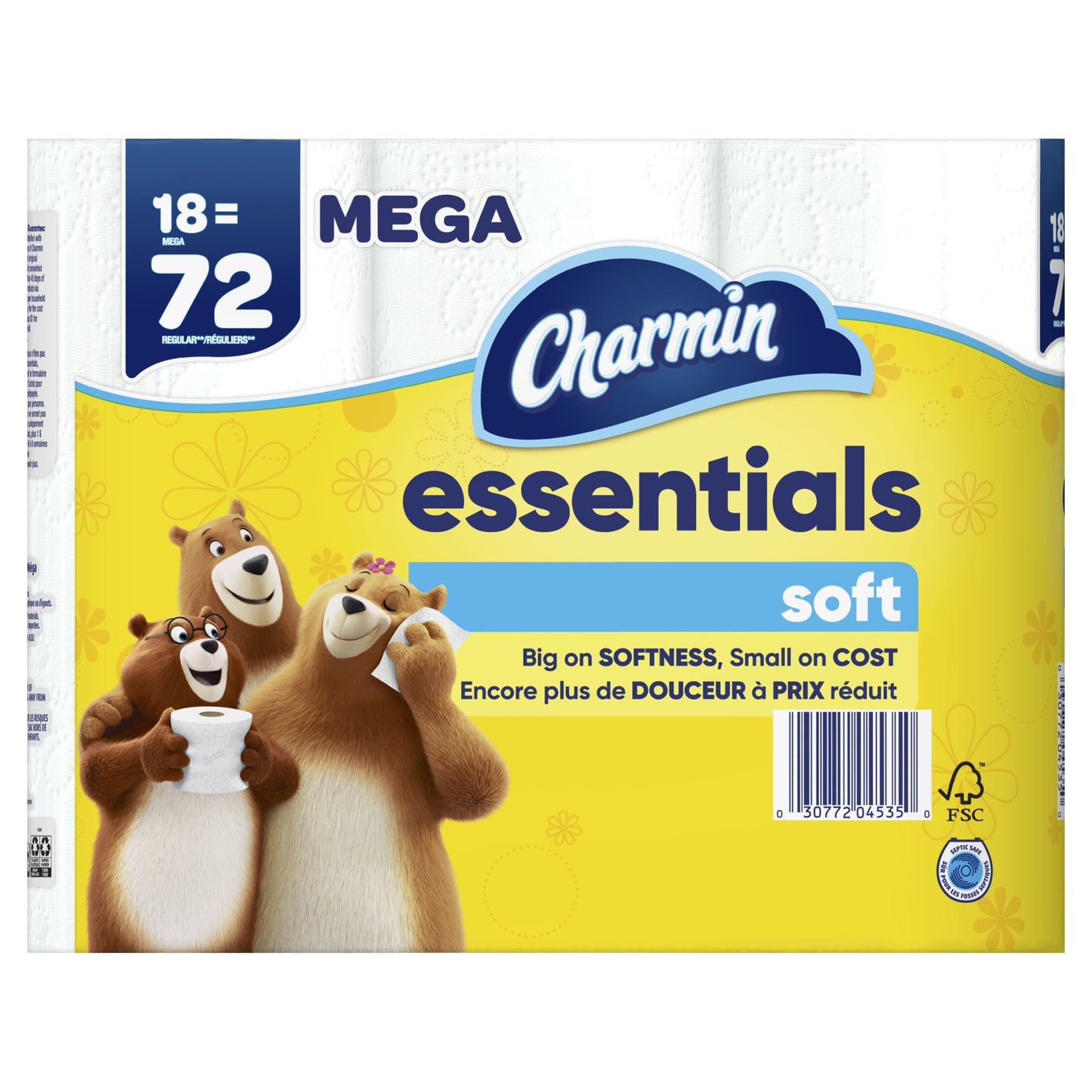 Charmin Essentials Soft Toilet Paper, 18 Mega Rolls