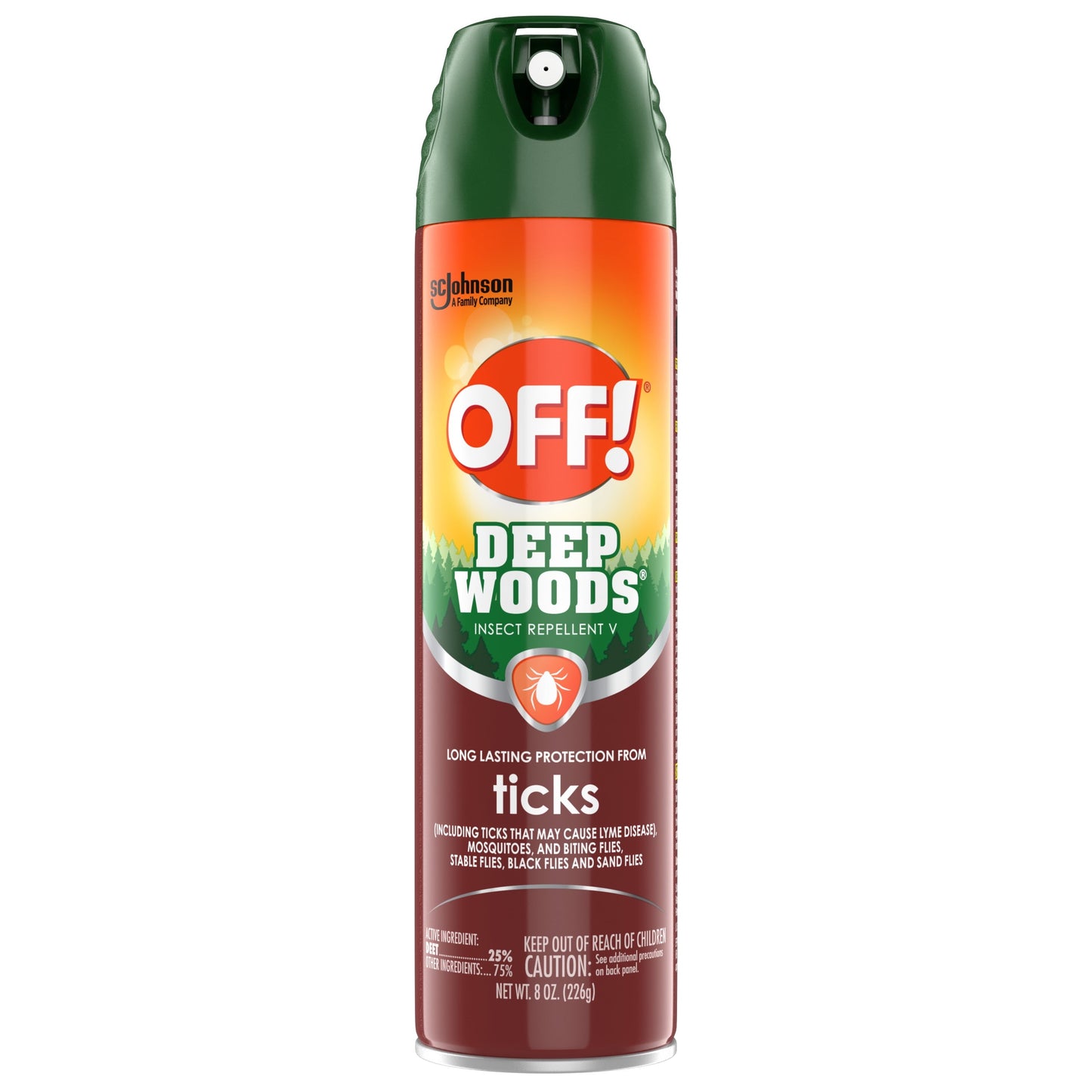 OFF! Deep Woods Tick Repellent V, Long Lasting Outdoor Tick Spray, 8 oz