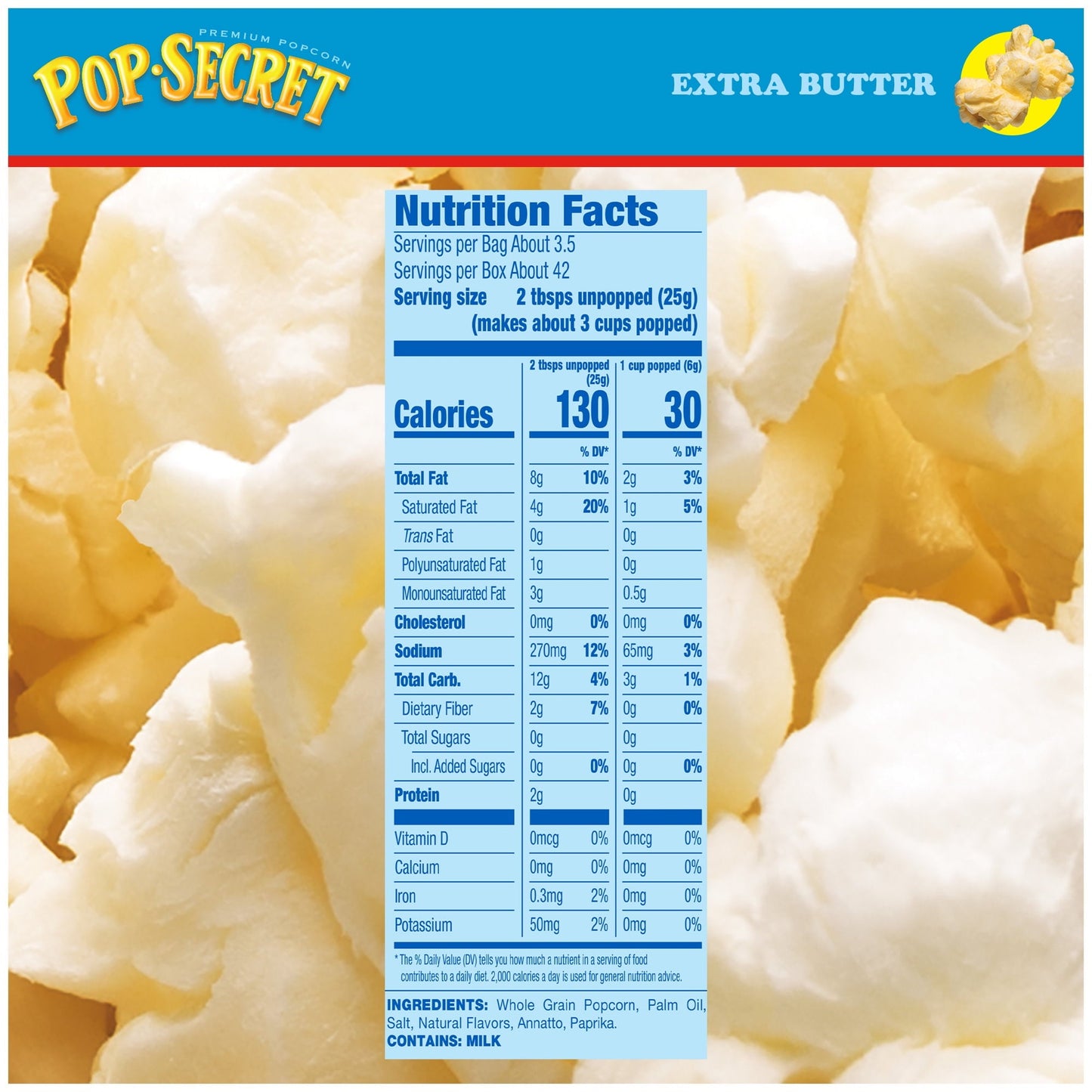 Pop Secret Microwave Popcorn, Extra Butter Flavor, 3.2 oz Sharing Bags, 12 Ct