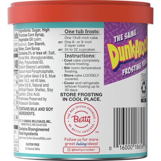 Betty Crocker Dunkaroos Vanilla Frosting with Rainbow Sprinkles, 16 oz