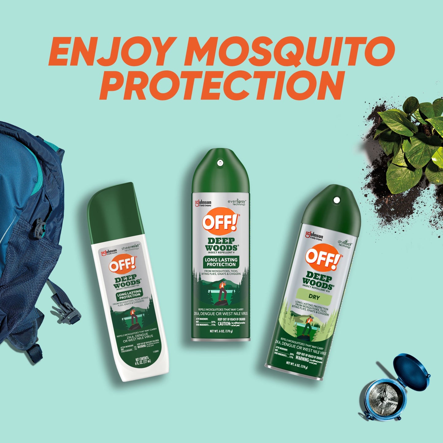 OFF! Deep Woods Mosquito Repellent V, Up to 8 Hours of Outdoor Insect Protection, 6 oz
