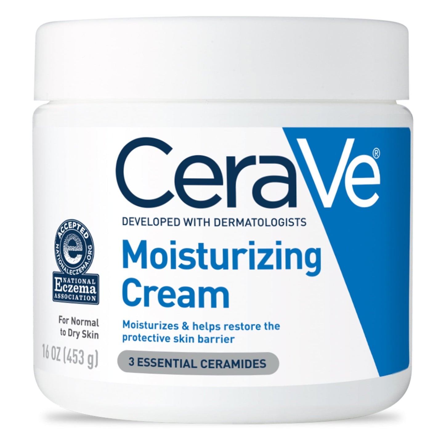 CeraVe Moisturizing Cream Jar for Face and Body for Normal to Dry Skin, 16oz