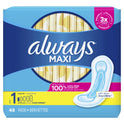 Always Maxi Pads without Wings, Size 1, Regular Absorbency, 48 Count