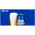 Bud Light Beer, 20 Pack Beer, 12 fl oz Aluminum Cans, 4.2% ABV, Domestic Lager