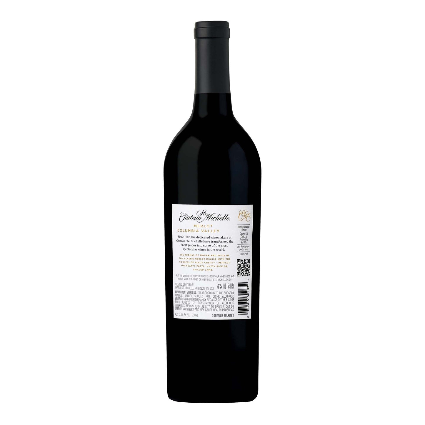 Chateau Ste. Michelle Columbia Valley Merlot Wine Red Wine, 750 ml Bottle, 13.5% ABV