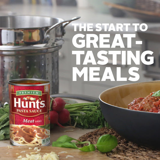 Hunt's Meat Flavored Pasta Sauce, 100% Natural Tomato Sauce, Spaghetti Sauce, 24 oz Can