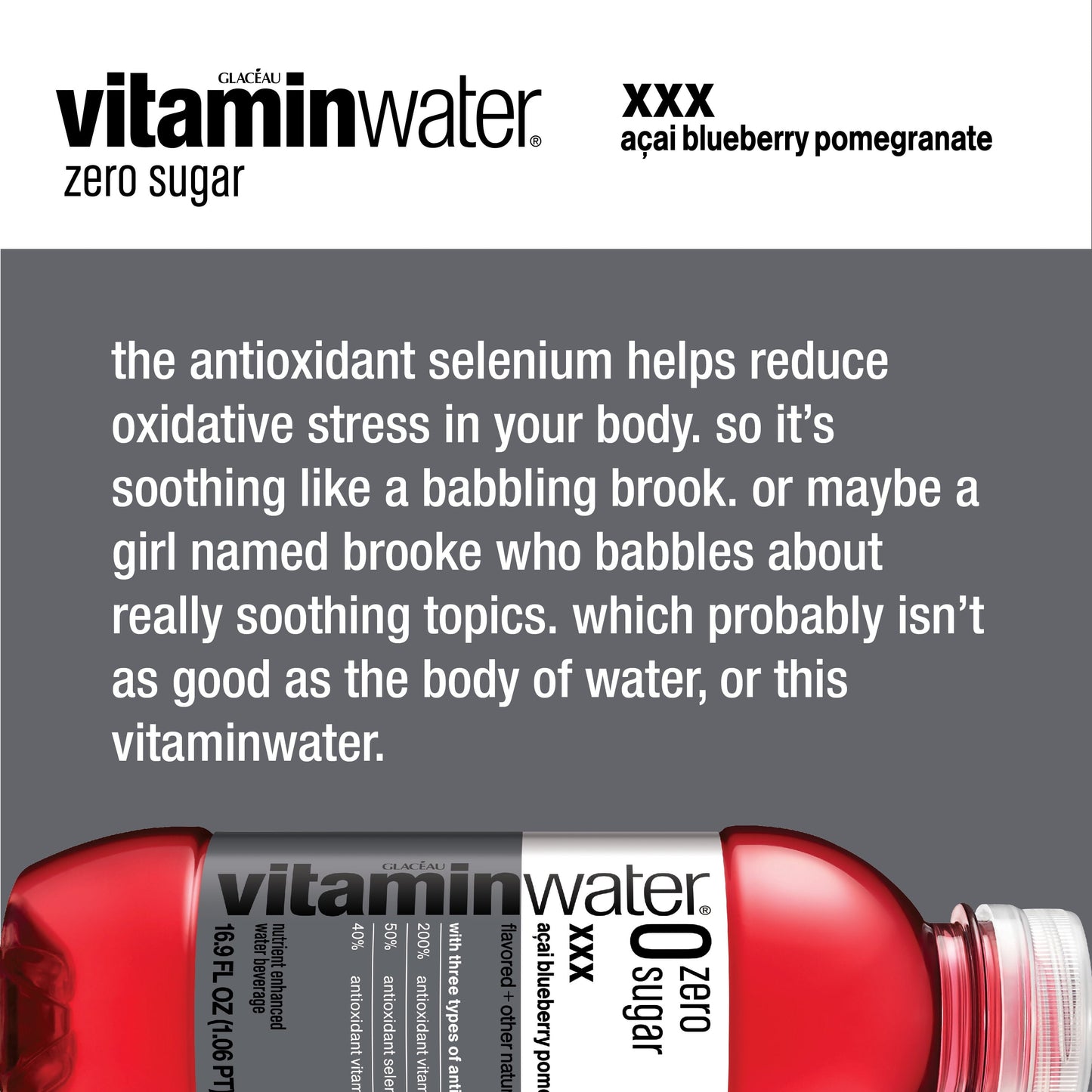 vitaminwater electrolyte enhanced acai-blueberry-pomegranate water, 16.9 fl oz, 6 count bottles