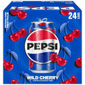 Pepsi Wild Cherry Soda Pop, 12 fl oz, 24 Pack Cans