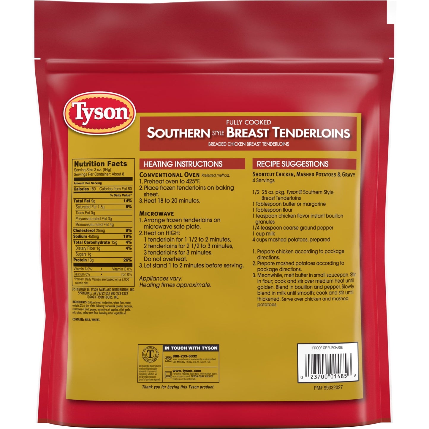 Tyson Southern Style Breaded Chicken Breast Tenderloins, 1.56 lb Bag (Frozen)