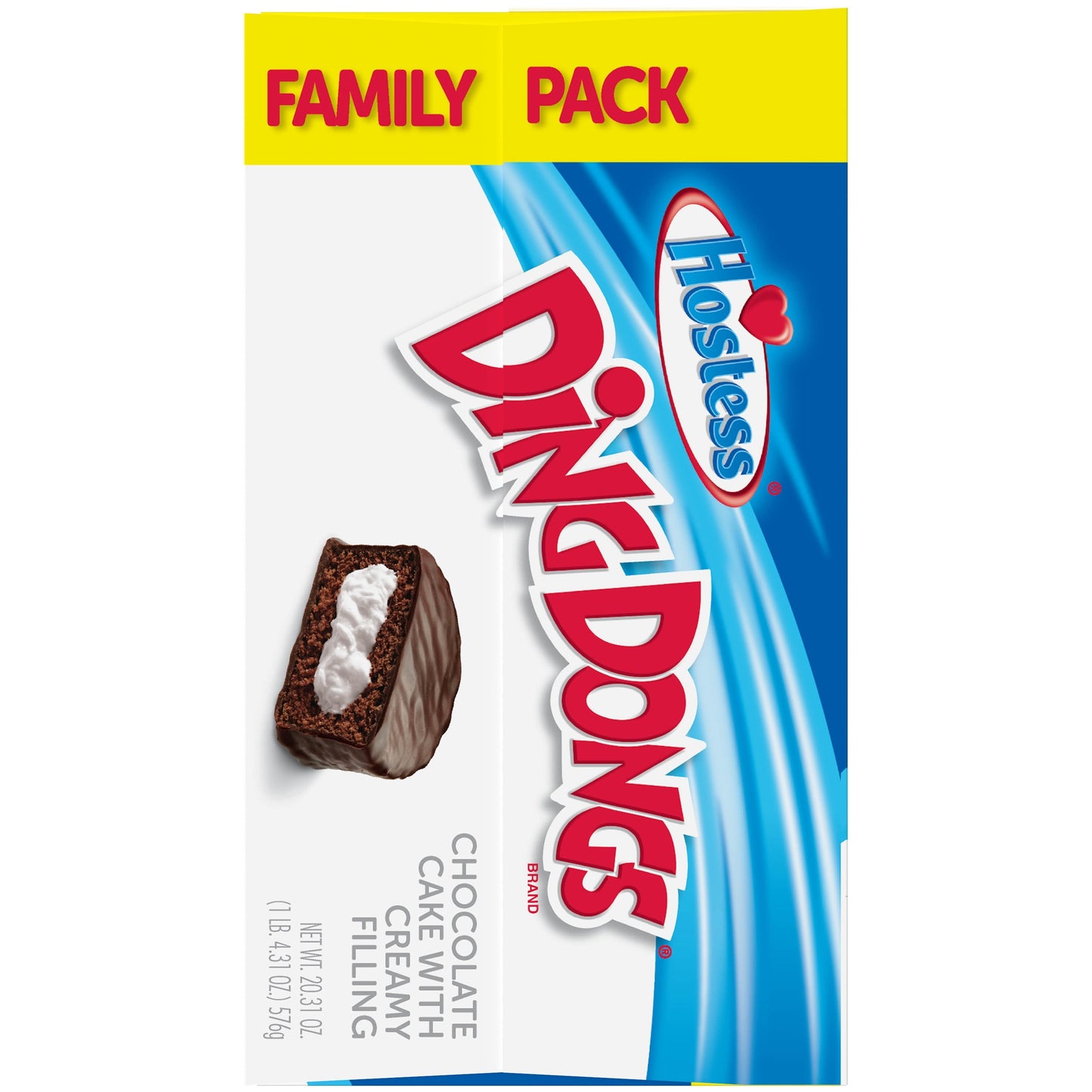 HOSTESS Chocolate DING DONGS, Chocolate Snack Cakes, Family Pack - 20.31 oz, 16 Count