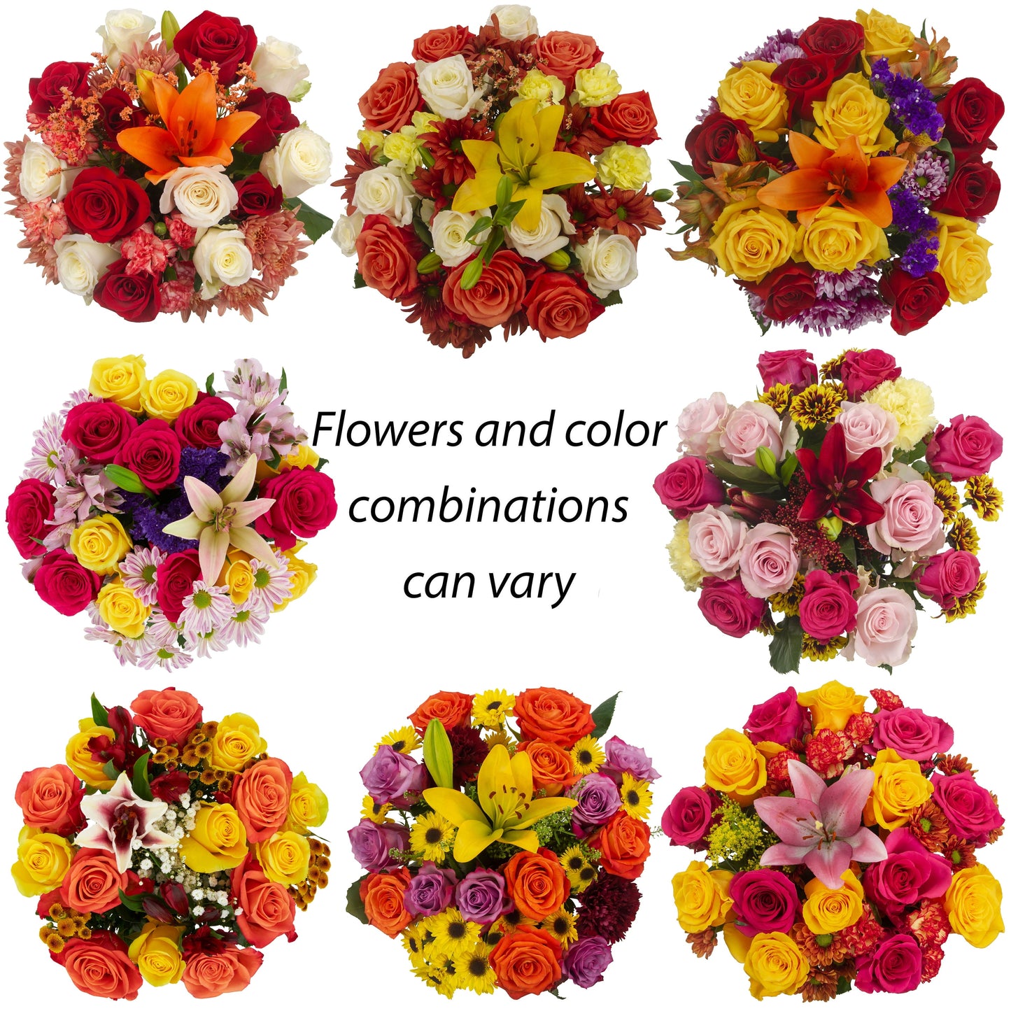 Fresh-Cut Extra-Large Premium Rose and Flower Bouquet, Minimum of 17 Stems, Colors Vary