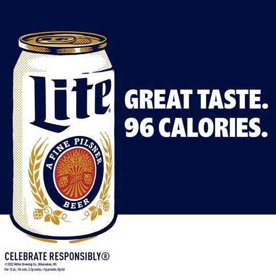 Miller Lite Lager Beer, 12 Pack, 12 fl oz Cans, 4.2% ABV