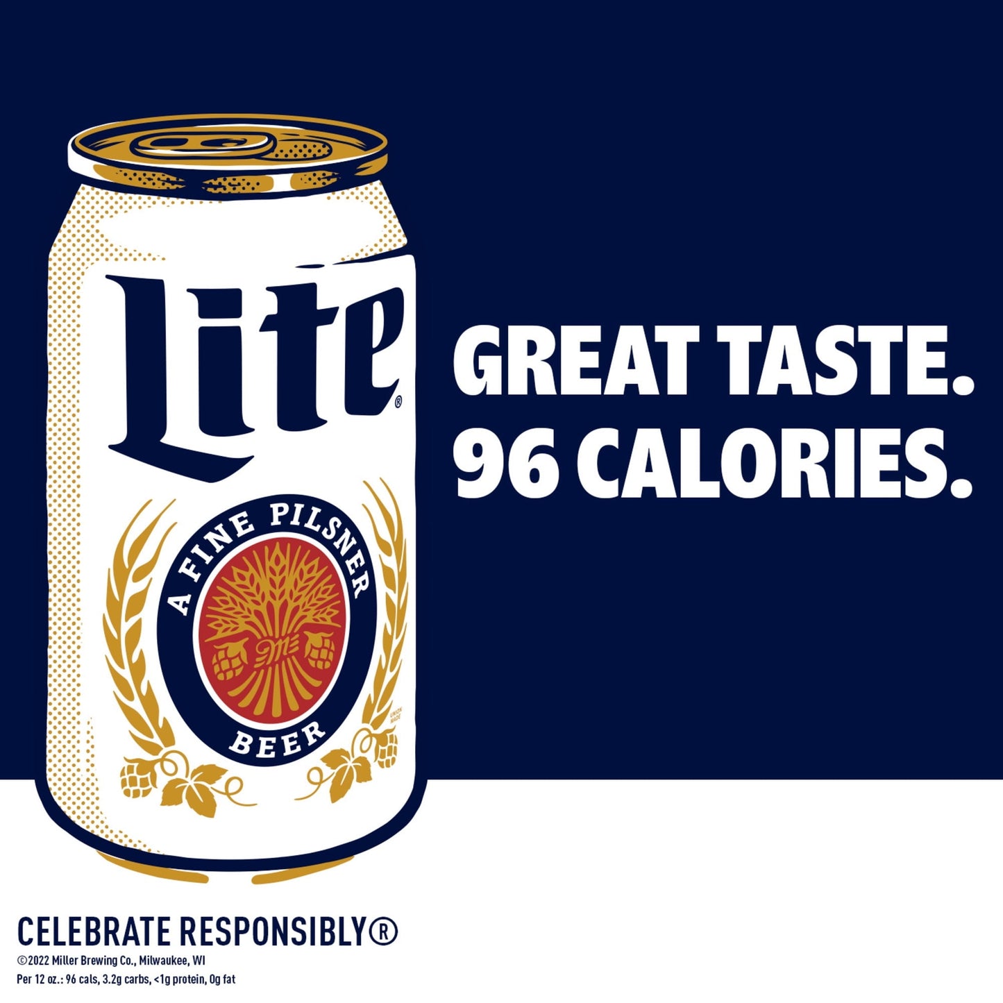 Miller Lite Lager Beer,  24 fl oz Can, 4.2% ABV