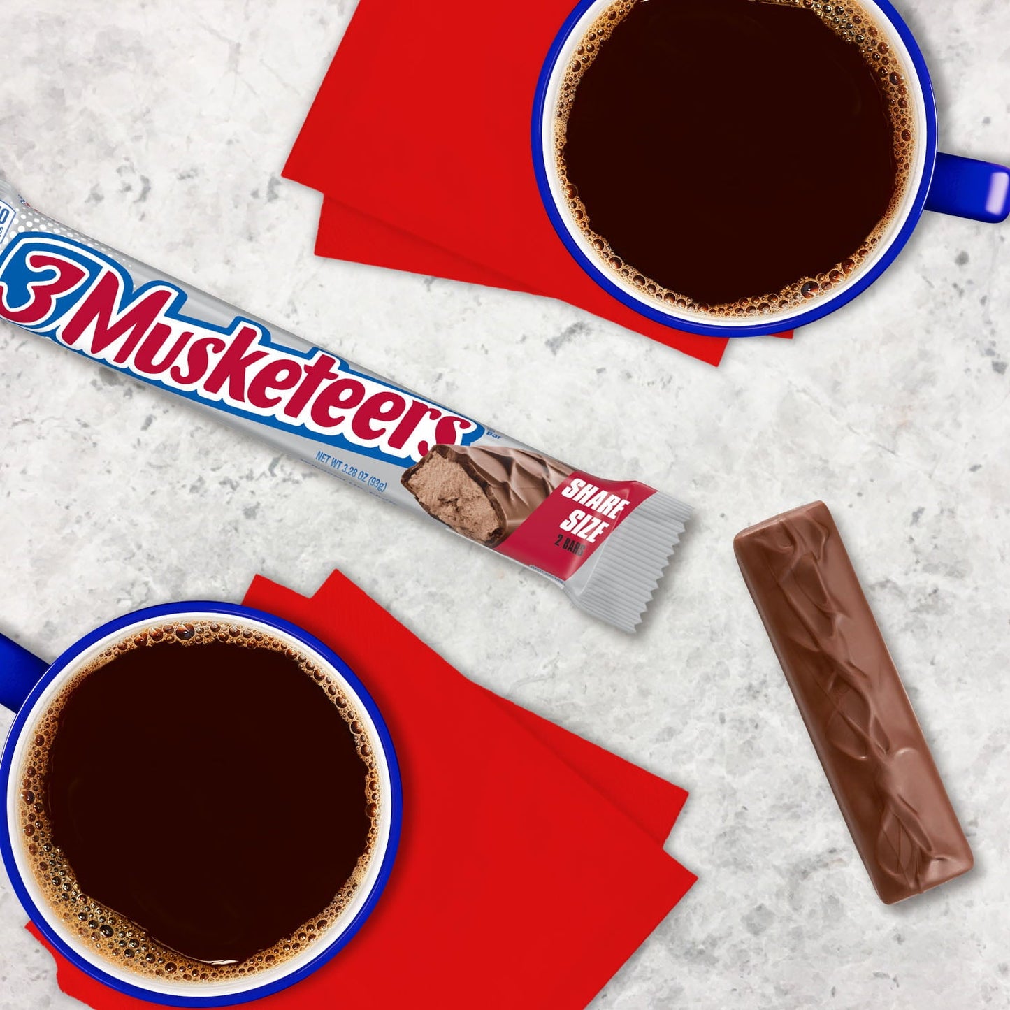 3 Musketeers Milk Chocolate Candy Bar, Sharing Size - 3.28 oz