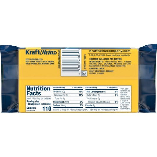 Kraft Sharp Cheddar Cheese, 16 oz Block