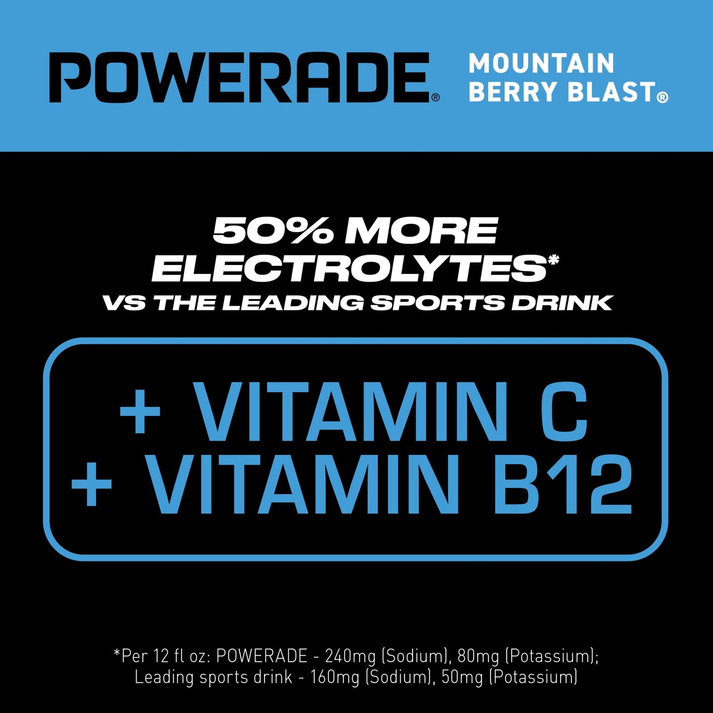 POWERADE Electrolyte Enhanced Mountain Berry Blast Sport Drink, 28 fl oz, Bottle