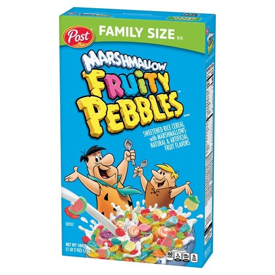 Post Fruity PEBBLES Marshmallow Cereal, 18 OZ Box