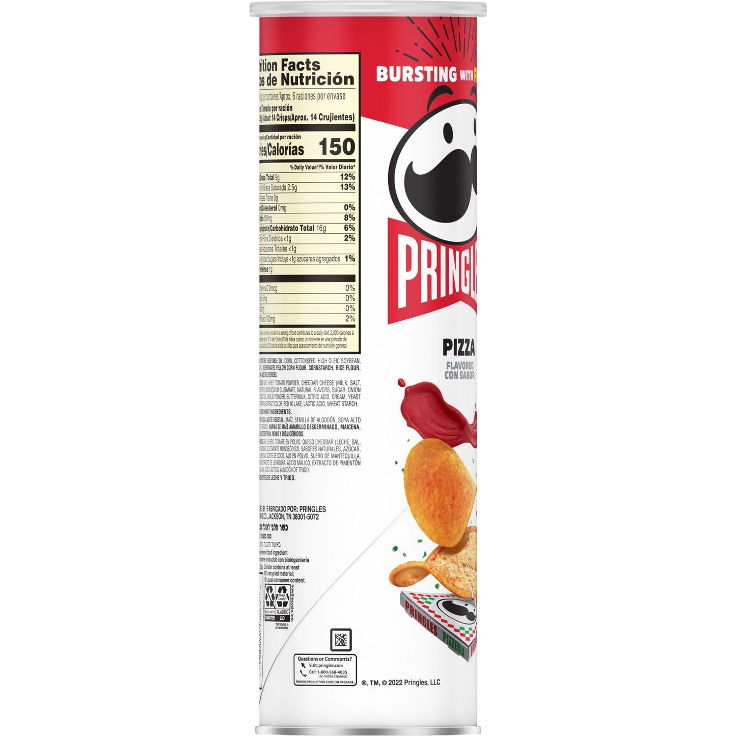 Pringles Pizza Potato Crisps Chips, 5.5 oz