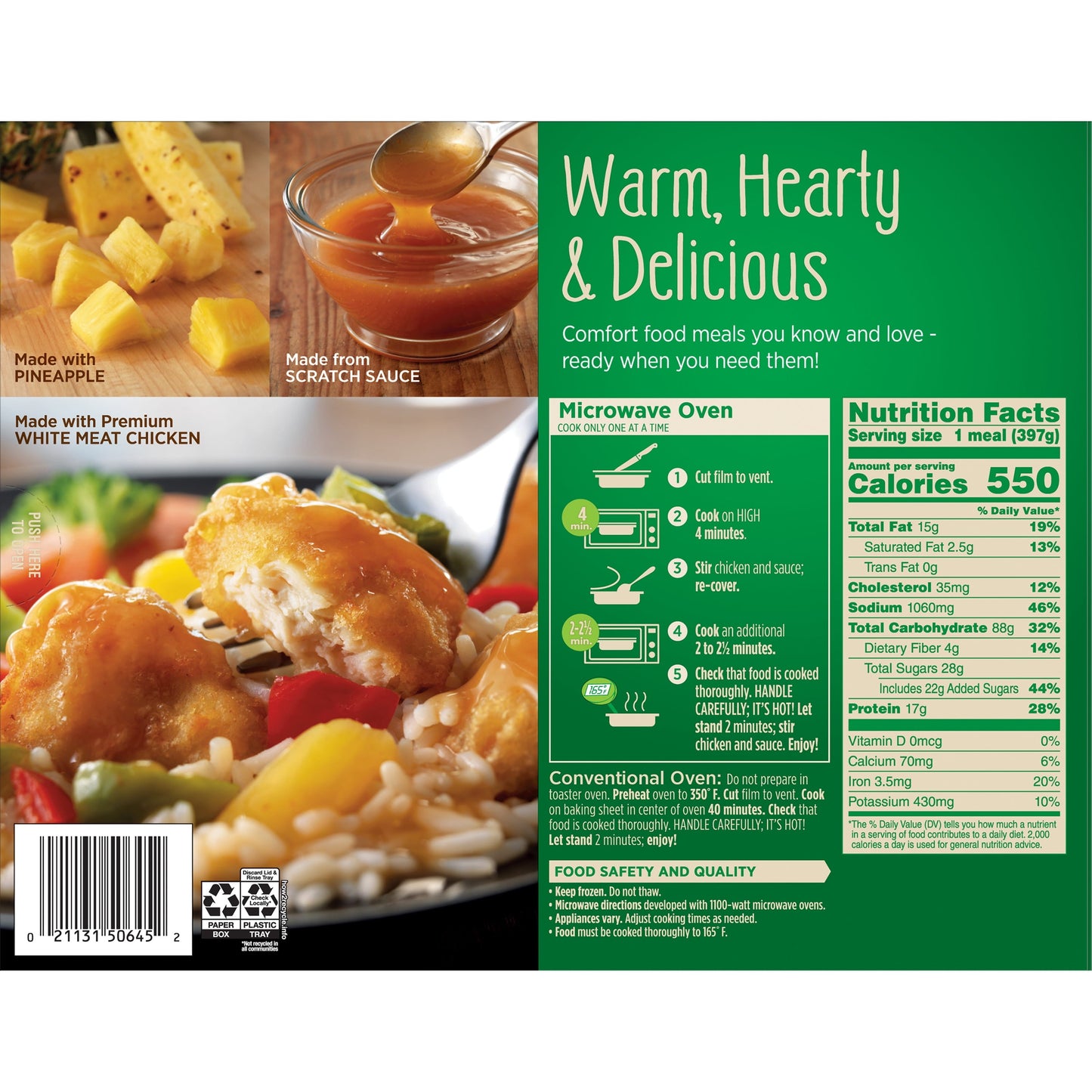 Marie Callender’s Sweet and Sour Chicken, Frozen Meal, 14 oz (Frozen)