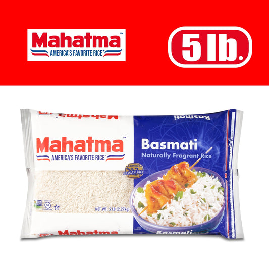 Mahatma Basmati White Rice, Fragrant Extra Long Grain Rice, 5 lb Bag