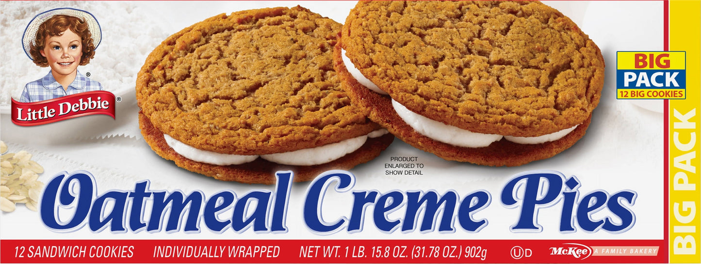 Little Debbie Big Pack Oatmeal Creme Pies, 32 oz