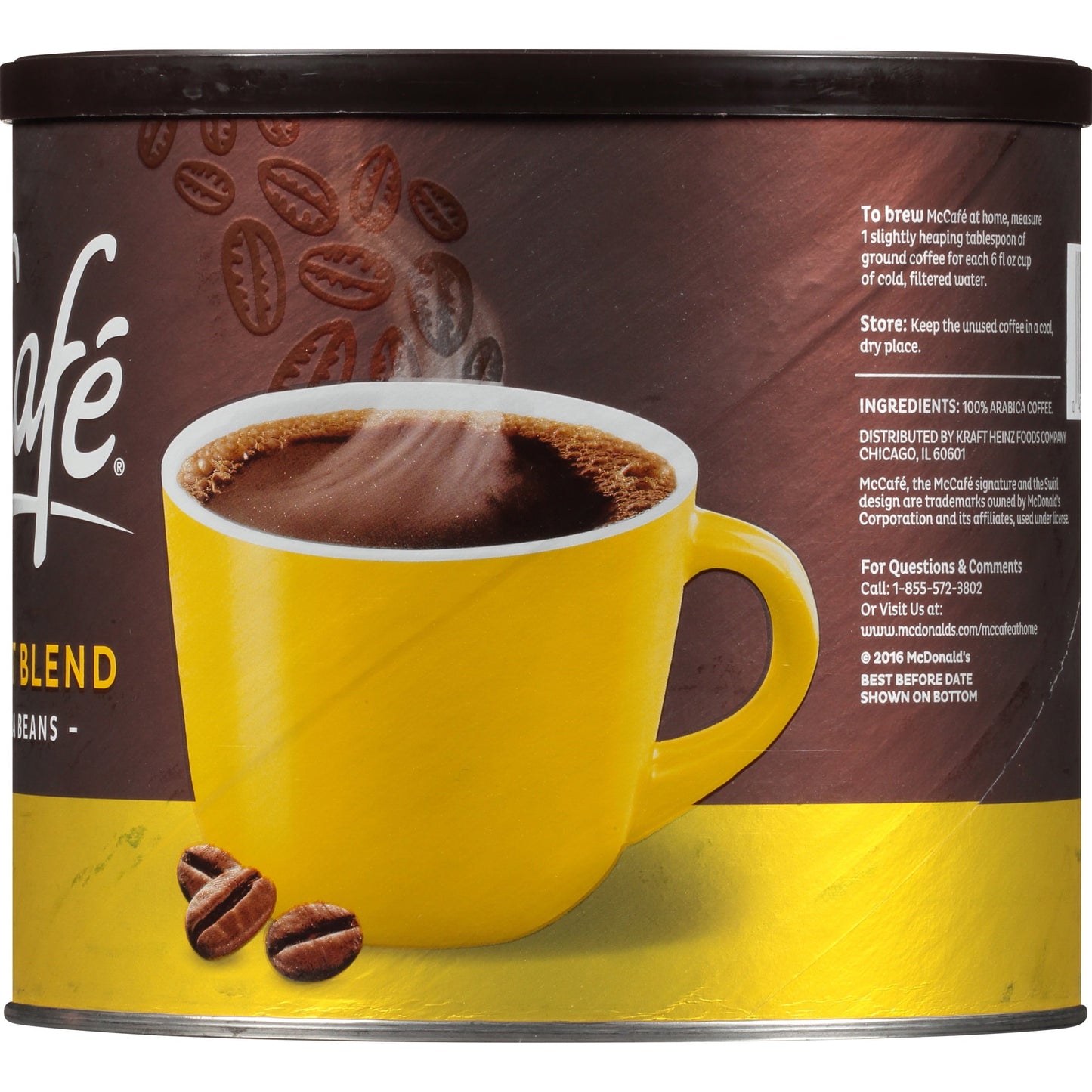 McCafe Light Roast Breakfast Blend Ground Coffee, Caffeinated, 30 oz Can