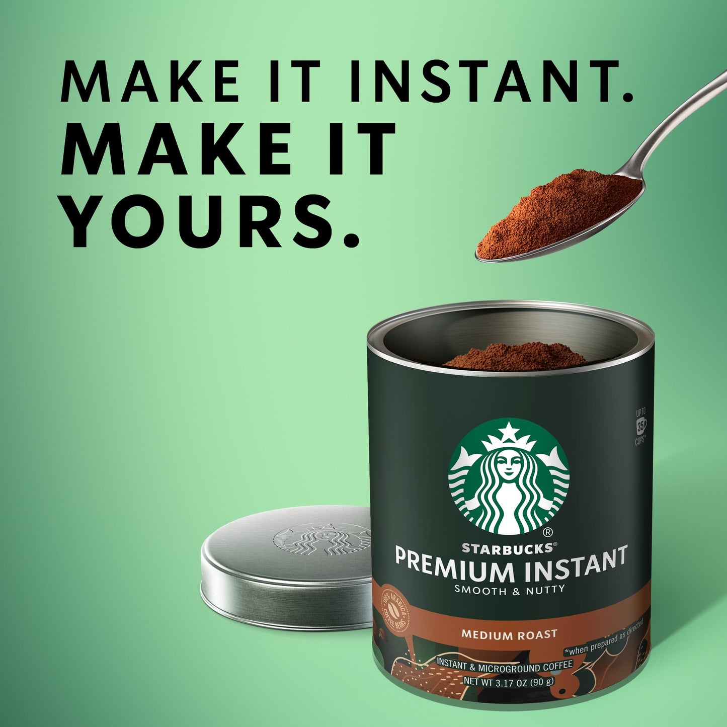 Starbucks Premium Instant Coffee, Medium Roast, 100% Arabica Beans, 3.17 Oz