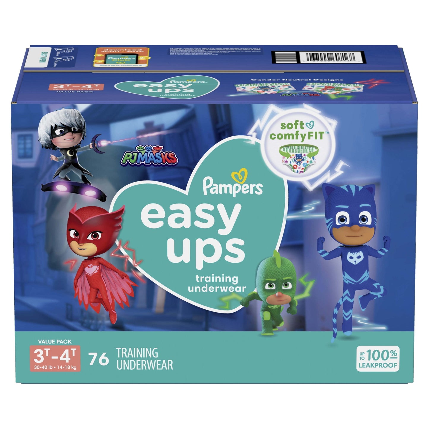 Pampers Easy Ups Bluey Training Pants Toddler Boys Size 3T/4T 76 Count