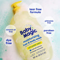 Baby Magic Tear-Free Gentle Hair and Body Wash, Soft Powder Scent, Hypoallergenic, 30 oz.