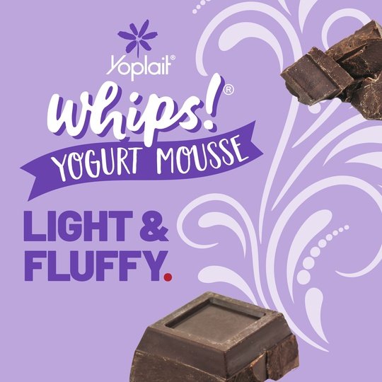 Yoplait Whips Yogurt Mousse, Chocolate Flavored, Gluten Free Snack, 4 OZ Yogurt Cup