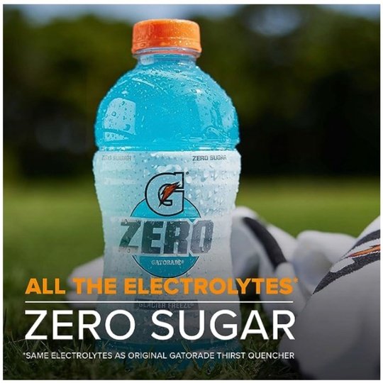 Gatorade G Zero Sugar Glacier Cherry Thirst Quencher Sports Drink, 12 oz, 12 Pack Bottles