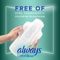 Always Pure Cotton Feminine Pads With WIngs, Size 4, Overnight Absorbency, 28 CT